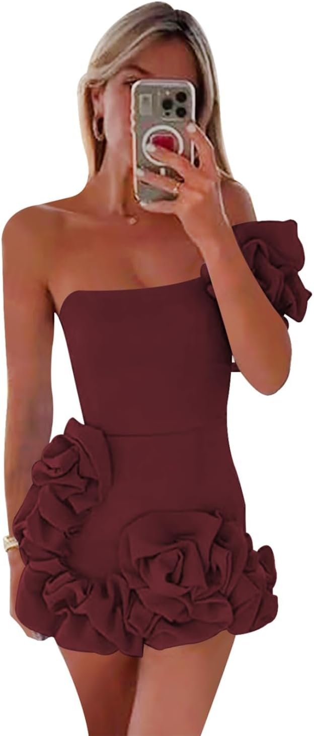 One Shoulder Satin Dress