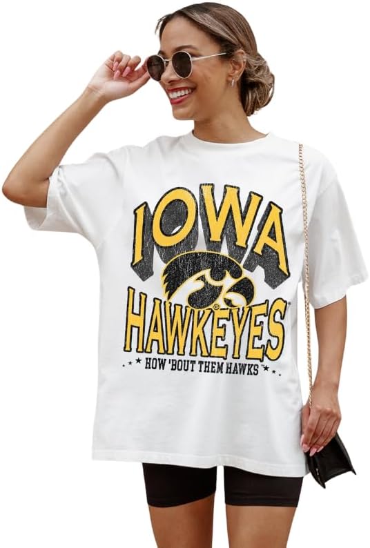 NCAA Women’s Oversized Graphic T-Shirt – Relaxed Fit Short Sleeve, Casual Game Day Top