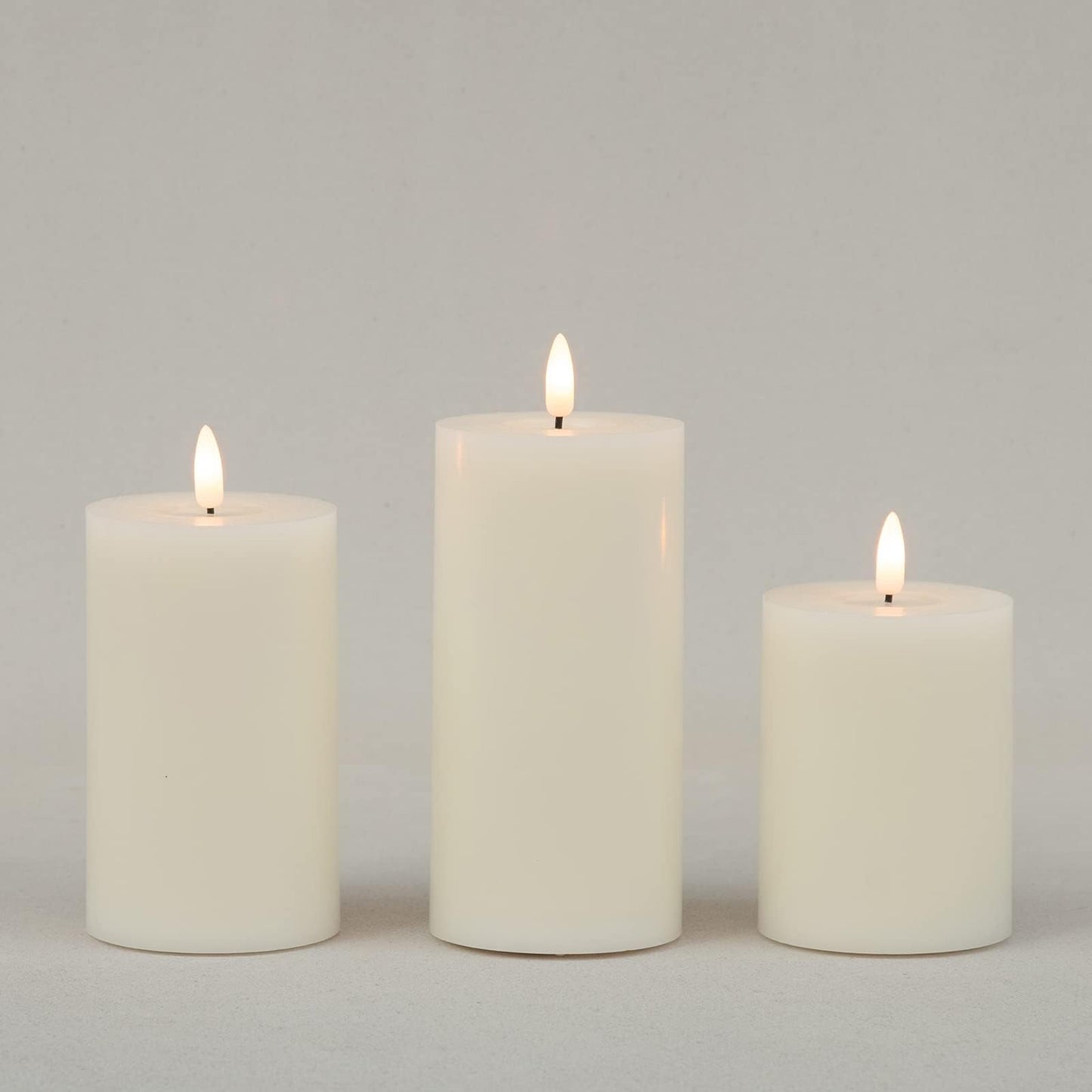 ANGELLOONG Gold Candles for Bathroom Decor, Glass Flameless Candles with Remote, Battery Operated LED Pillar Fake Candles with Timer for Christmas Home Fireplace Mantle Fall Decor