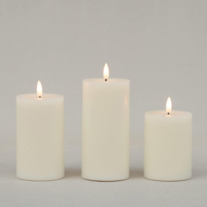 ANGELLOONG Gold Candles for Bathroom Decor, Glass Flameless Candles with Remote, Battery Operated LED Pillar Fake Candles with Timer for Christmas Home Fireplace Mantle Fall Decor