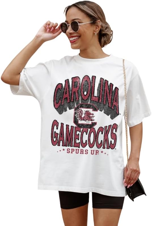 NCAA Women’s Oversized Graphic T-Shirt – Relaxed Fit Short Sleeve, Casual Game Day Top