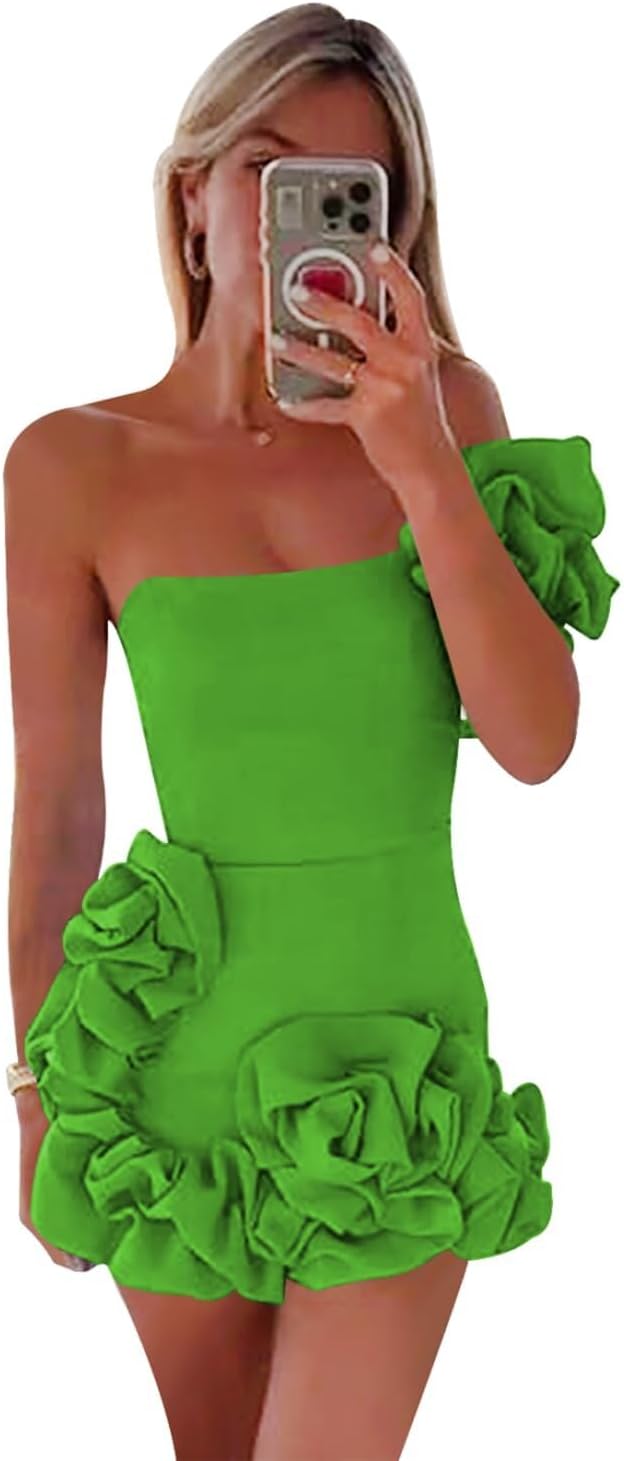 One Shoulder Satin Dress