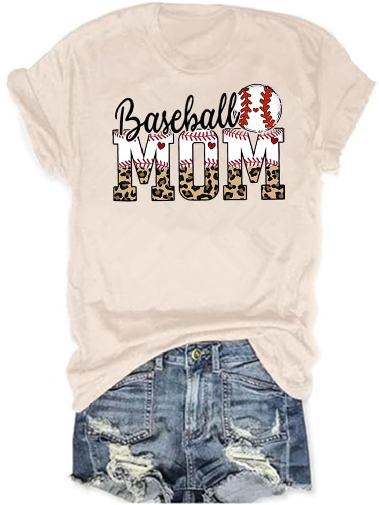 Baseball Shirts Women Tis The Season Baseball Mom T-Shirts Letter Print Graphic Tee Tops