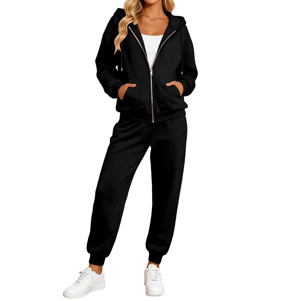 Jogger Sets For Women 2 Piece Zip Up Hoodie And Joggers Baggy Sweatsets