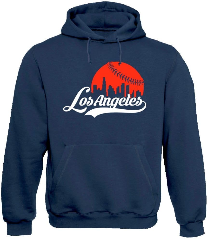 Xtreme Apparrel Cityscape Skyline Men's Hoodie Sweatshirt for Baseball Fans