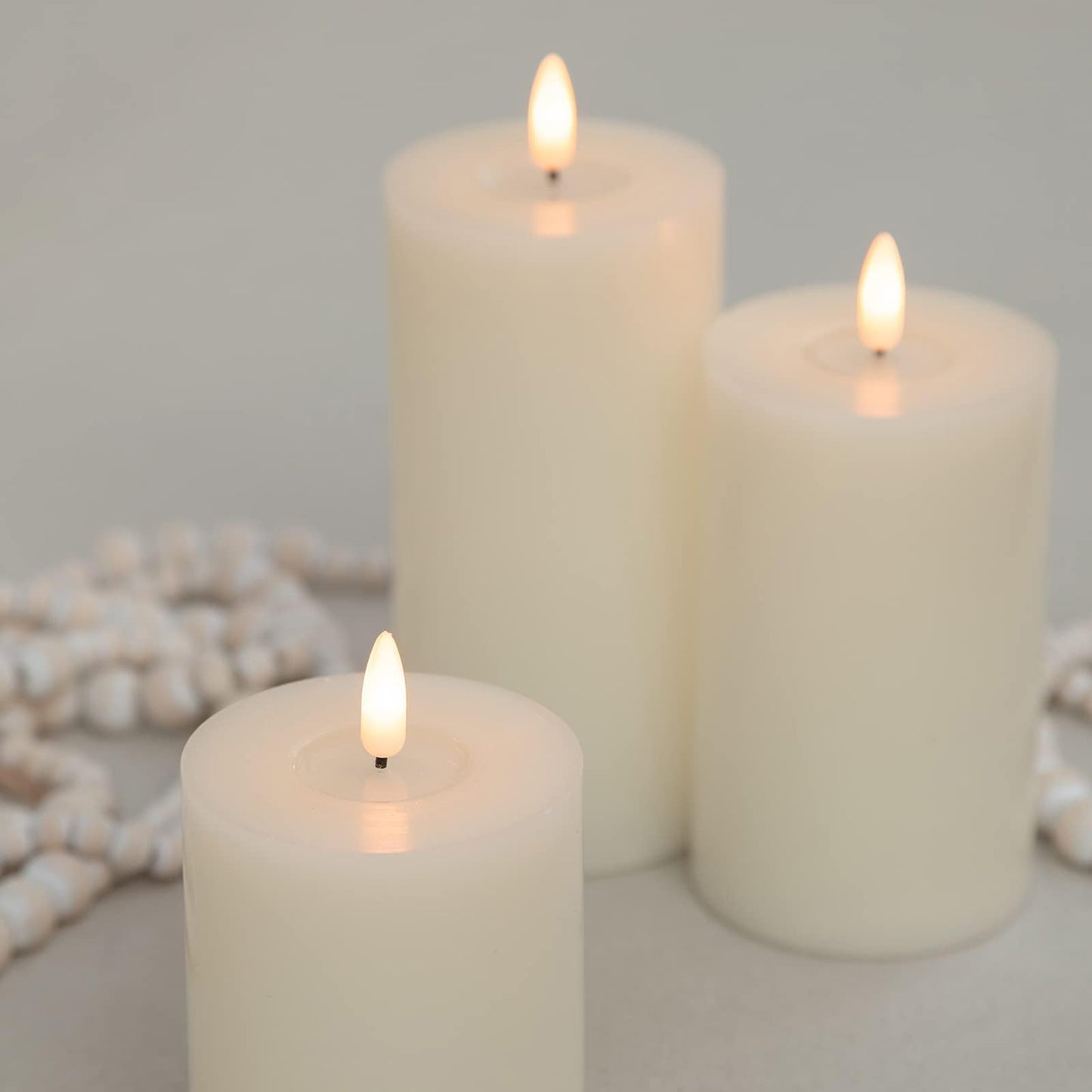 ANGELLOONG Gold Candles for Bathroom Decor, Glass Flameless Candles with Remote, Battery Operated LED Pillar Fake Candles with Timer for Christmas Home Fireplace Mantle Fall Decor
