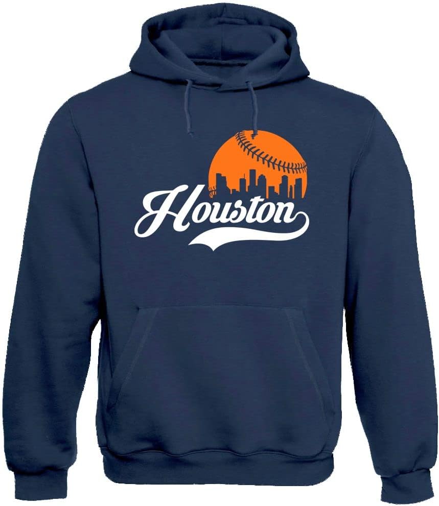Xtreme Apparrel Cityscape Skyline Men's Hoodie Sweatshirt for Baseball Fans