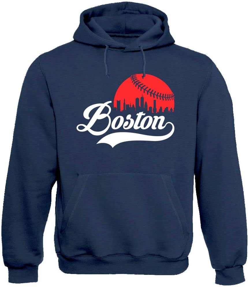 Xtreme Apparrel Cityscape Skyline Men's Hoodie Sweatshirt for Baseball Fans