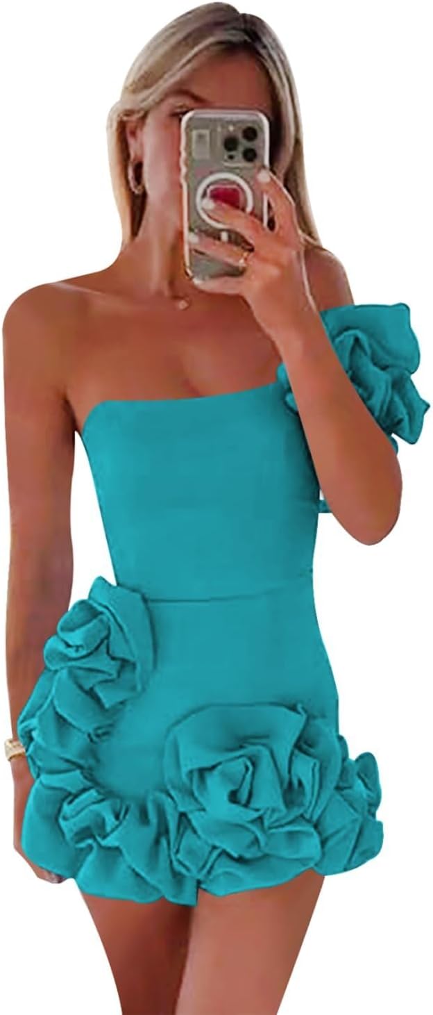 One Shoulder Satin Dress