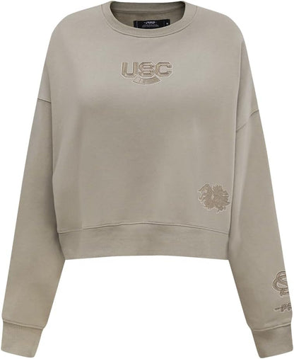 Pro Standard Womens College Wingspan Brushed Back French Terry Crewneck Sweatshirt