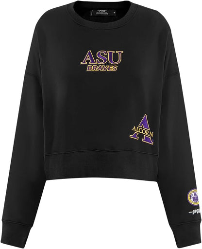 Pro Standard Womens College Wingspan Brushed Back French Terry Crewneck Sweatshirt