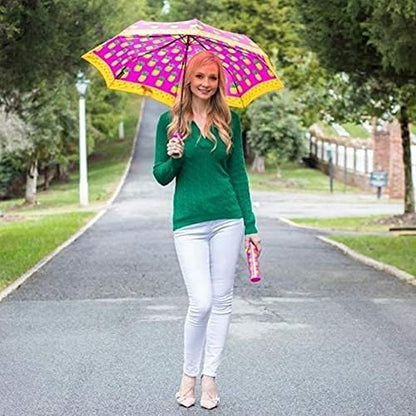 VINRELLA Wine Bottle Umbrella, Pineapple Punch, UV-Blocking, Waterproof, Portable, Lightweight, Fun Gift