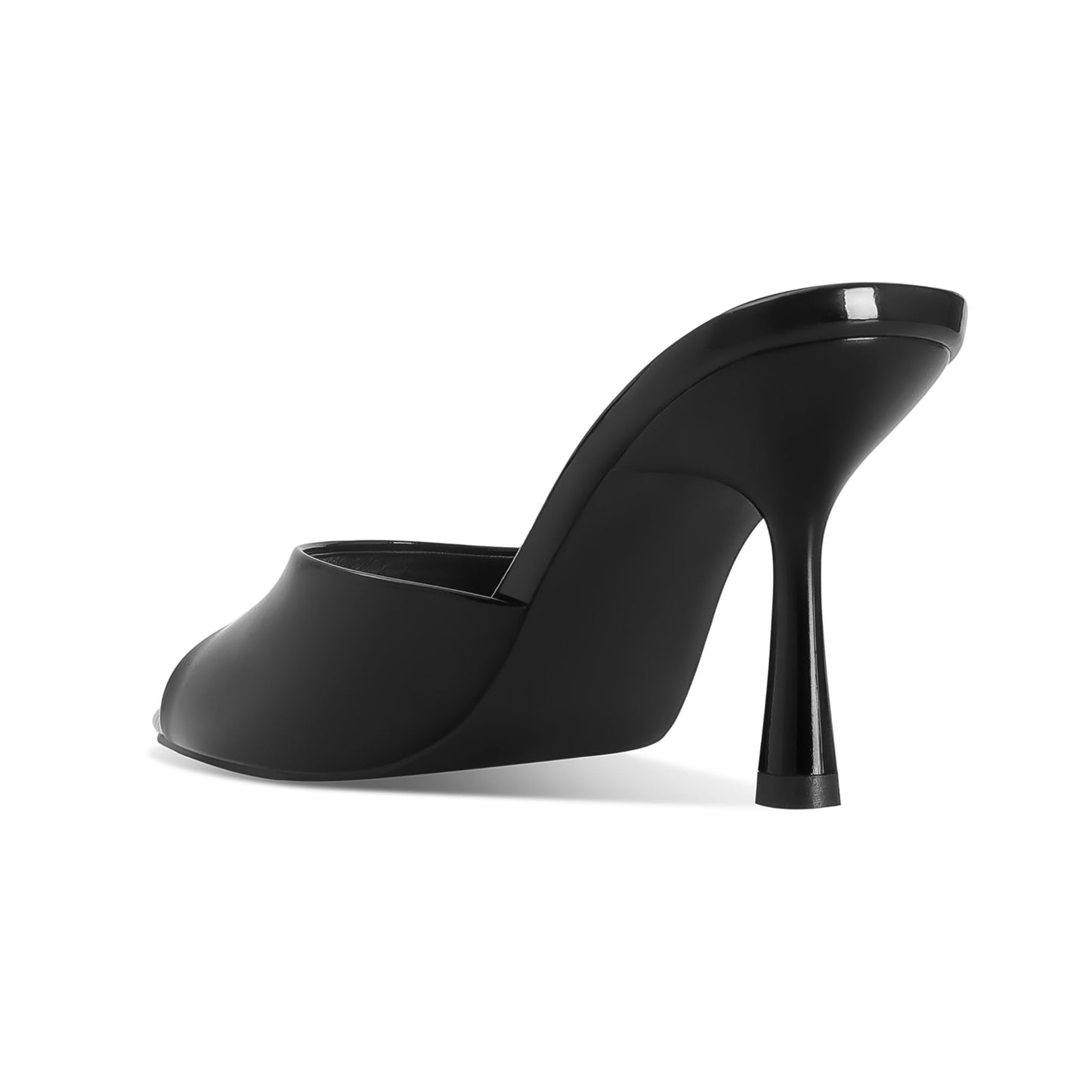 High Heel Mules - Pointed Open Toe Slip On