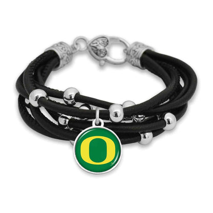 FTH Leather Cord Bracelet Silver Beads 7.5 Inch Officially Licensed