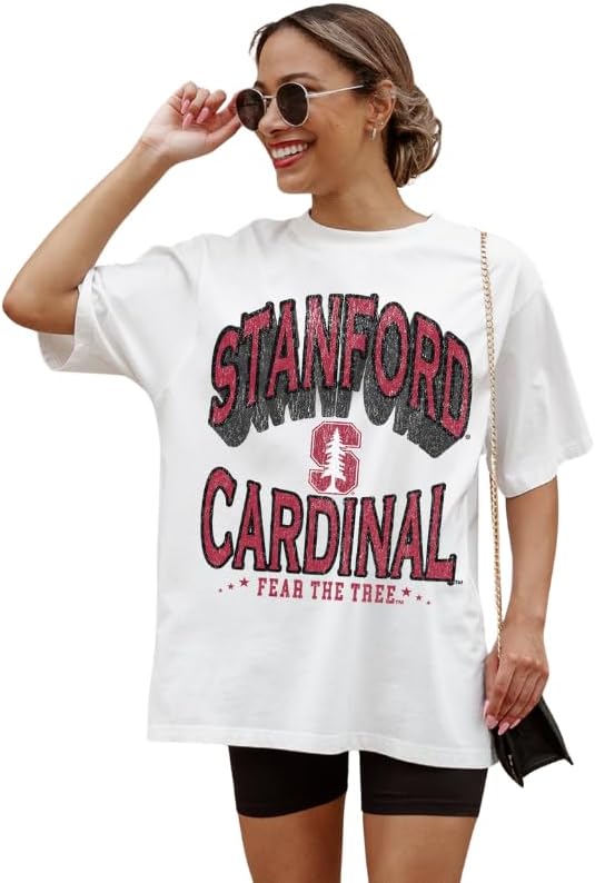 NCAA Women’s Oversized Graphic T-Shirt – Relaxed Fit Short Sleeve, Casual Game Day Top