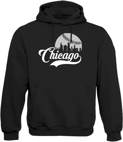 Xtreme Apparrel Cityscape Skyline Men's Hoodie Sweatshirt for Baseball Fans