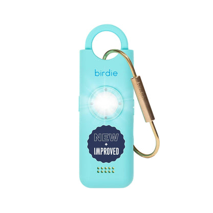 She’s Birdie 3.0 New Version – The Original Personal Safety Alarm for Women by Women–Loud Siren, Flash Light and Rechargeable Battery in a Variety of Colors (Aqua Blue)