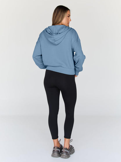 Trendy Queen Womens Zip Up Hoodie Lightweight Sweatshirt Drop Shoulder Casual Athletic Jacket