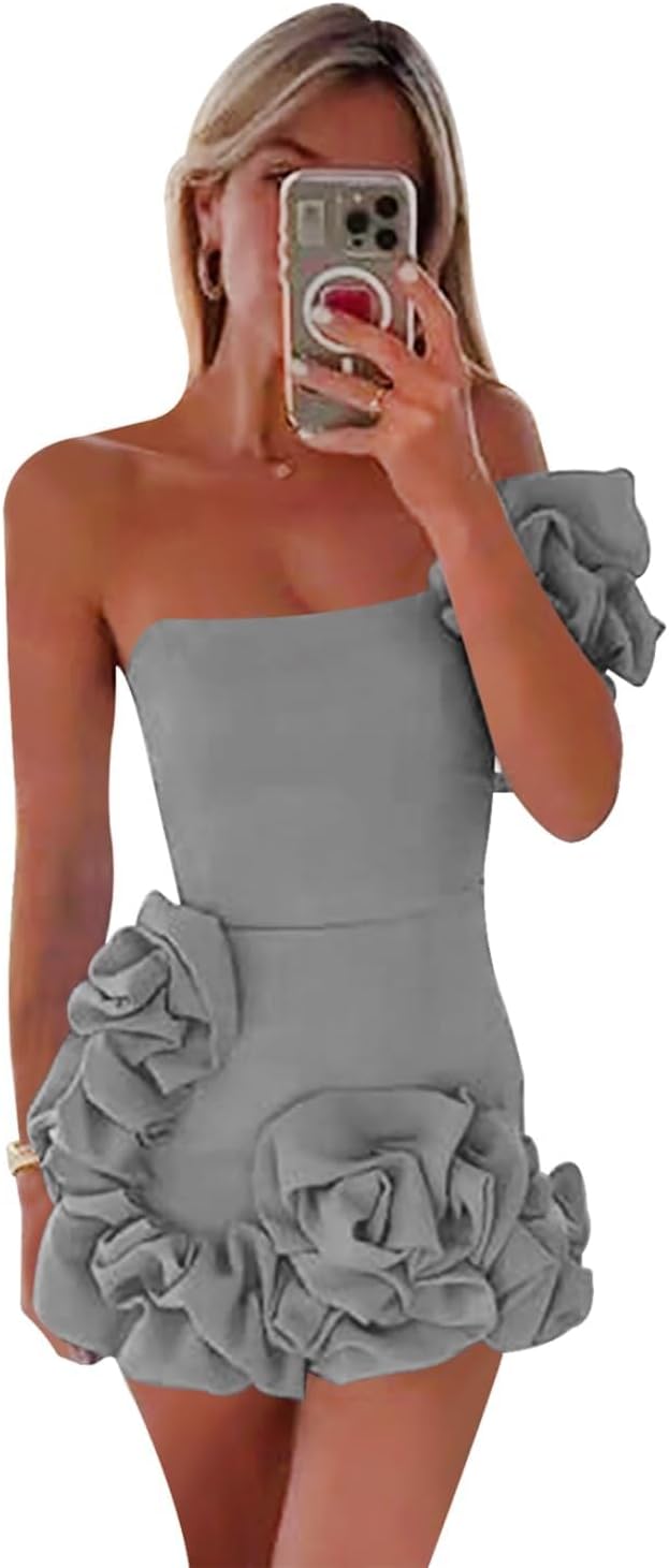 One Shoulder Satin Dress