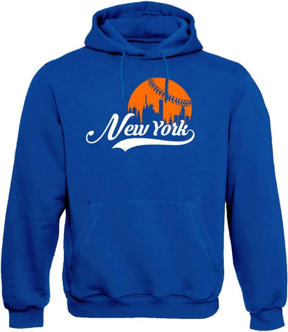 Xtreme Apparrel Cityscape Skyline Men's Hoodie Sweatshirt for Baseball Fans