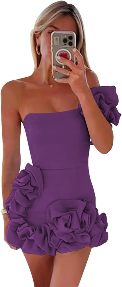 One Shoulder Satin Dress