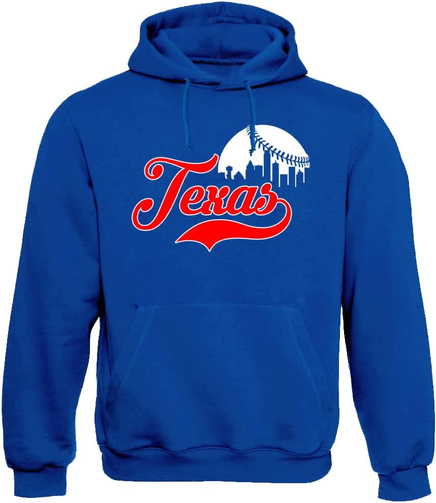 Xtreme Apparrel Cityscape Skyline Men's Hoodie Sweatshirt for Baseball Fans