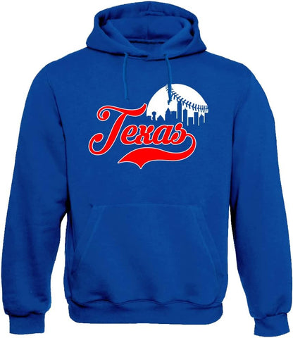 Xtreme Apparrel Cityscape Skyline Men's Hoodie Sweatshirt for Baseball Fans