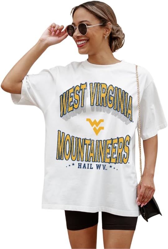 NCAA Women’s Oversized Graphic T-Shirt – Relaxed Fit Short Sleeve, Casual Game Day Top