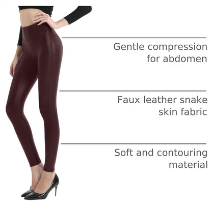 Retro Gong Faux Leather Leggings for Women