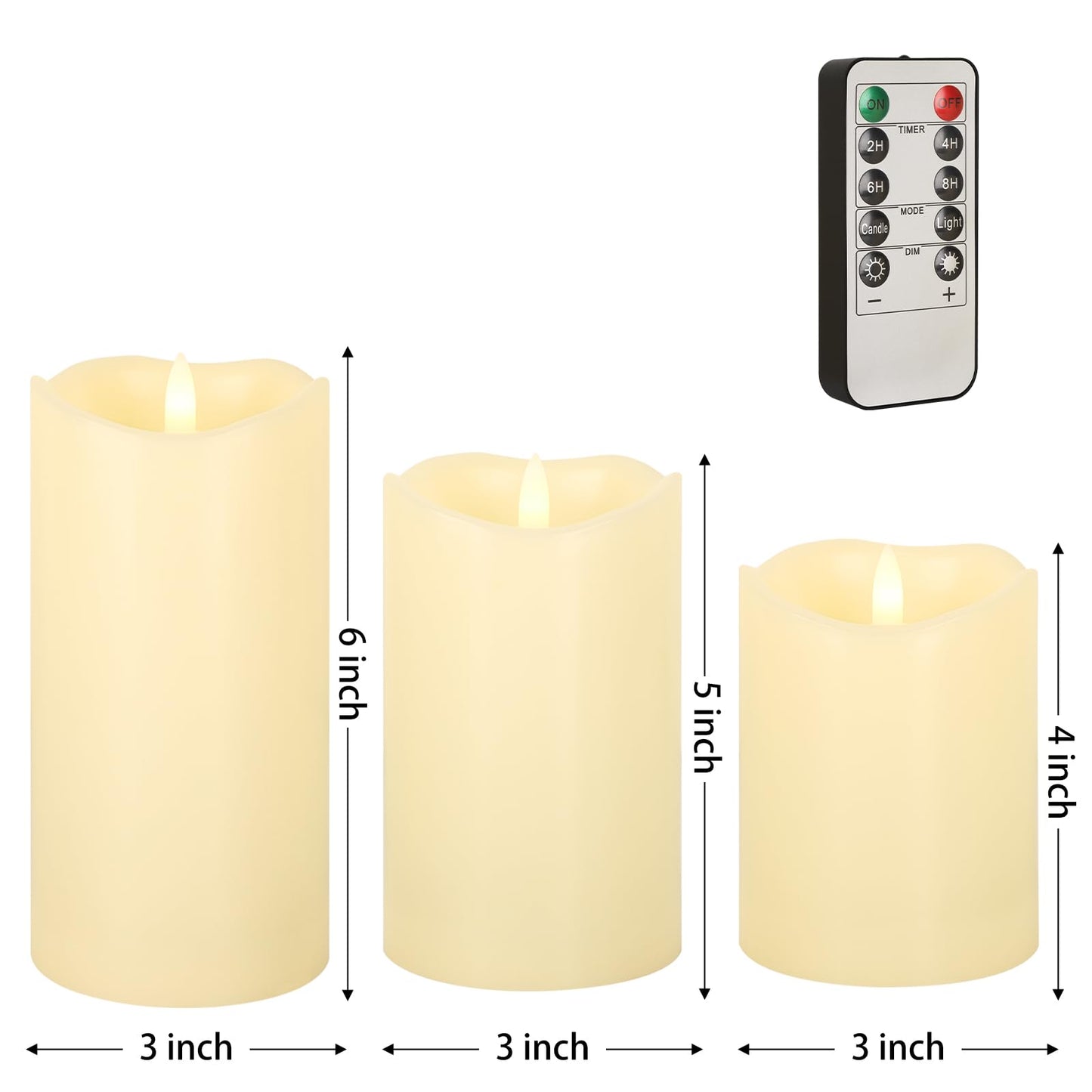ANGELLOONG Gold Candles for Bathroom Decor, Glass Flameless Candles with Remote, Battery Operated LED Pillar Fake Candles with Timer for Christmas Home Fireplace Mantle Fall Decor