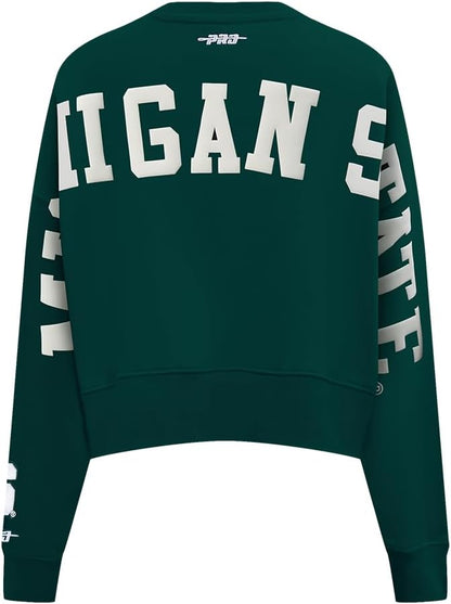 Pro Standard Womens College Wingspan Brushed Back French Terry Crewneck Sweatshirt