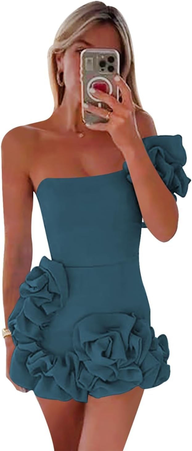 One Shoulder Satin Dress