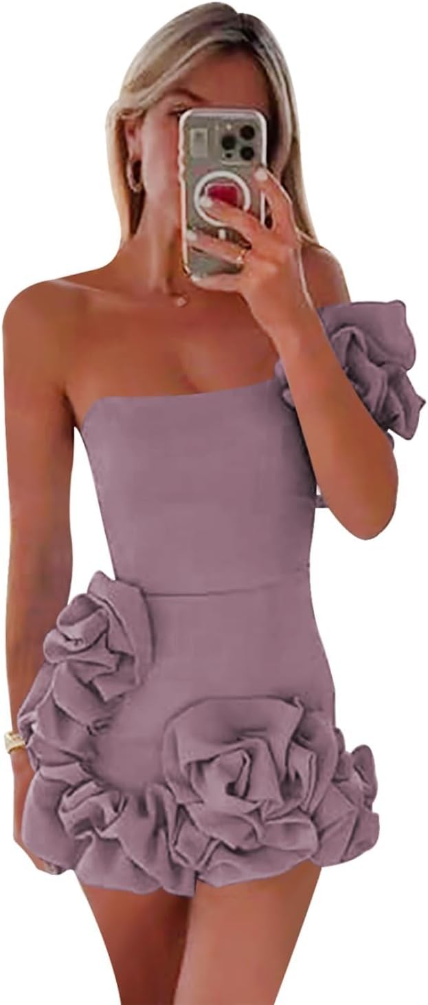 One Shoulder Satin Dress