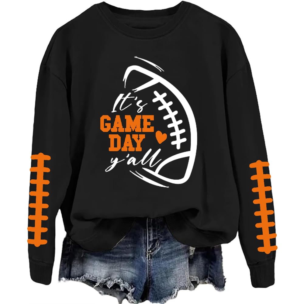 It's Game Day Y'all Sweatshirt Footbal Game Day Sweatshirt Women Funny Football Shirts For Women