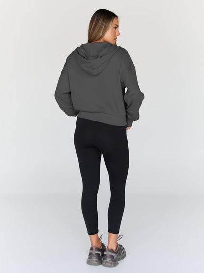 Trendy Queen Womens Zip Up Hoodie Lightweight Sweatshirt Drop Shoulder Casual Athletic Jacket