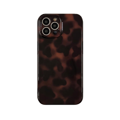 Aesthetic Tortoise Shell Phone Case for iPhone 17 Pro 6.3in,Retro Cool Girl Leopard Print Brown Amber Trendy Full Camera Protective Cover for iPhone 17pro 6.3"
