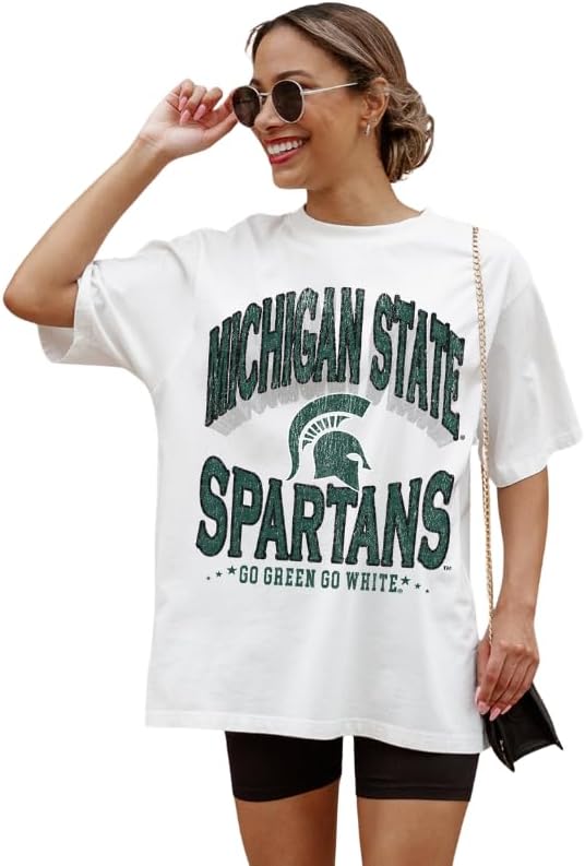 NCAA Women’s Oversized Graphic T-Shirt – Relaxed Fit Short Sleeve, Casual Game Day Top