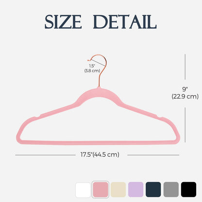 HOUSE DAY Black Velvet Hangers 60 Pack, Non Slip Clothes Felt Hanger Heavy Duty for Coat, Premium Slim Space Saving Suit Hangers for Closet Organizer, 360° Rotating Silver Hook
