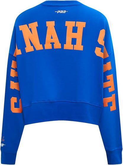Pro Standard Womens College Wingspan Brushed Back French Terry Crewneck Sweatshirt