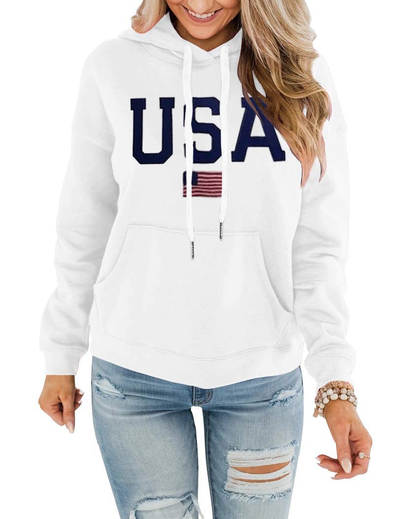 REVETRO Womens Sweatshirt USA Flag