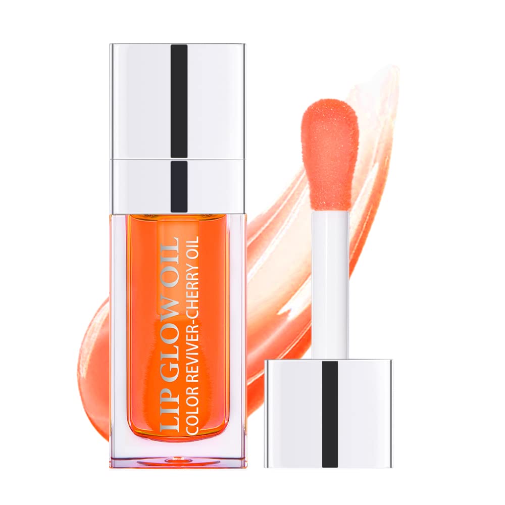 Sokgo Hydrating Lip Glow Oil, Plumping Lip Gloss, Moisturizing Lip Oil Gloss, Transparent Moisturizing Lip Balm, Natural Lip Plumper (Cherry)