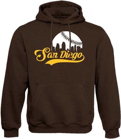 Xtreme Apparrel Cityscape Skyline Men's Hoodie Sweatshirt for Baseball Fans