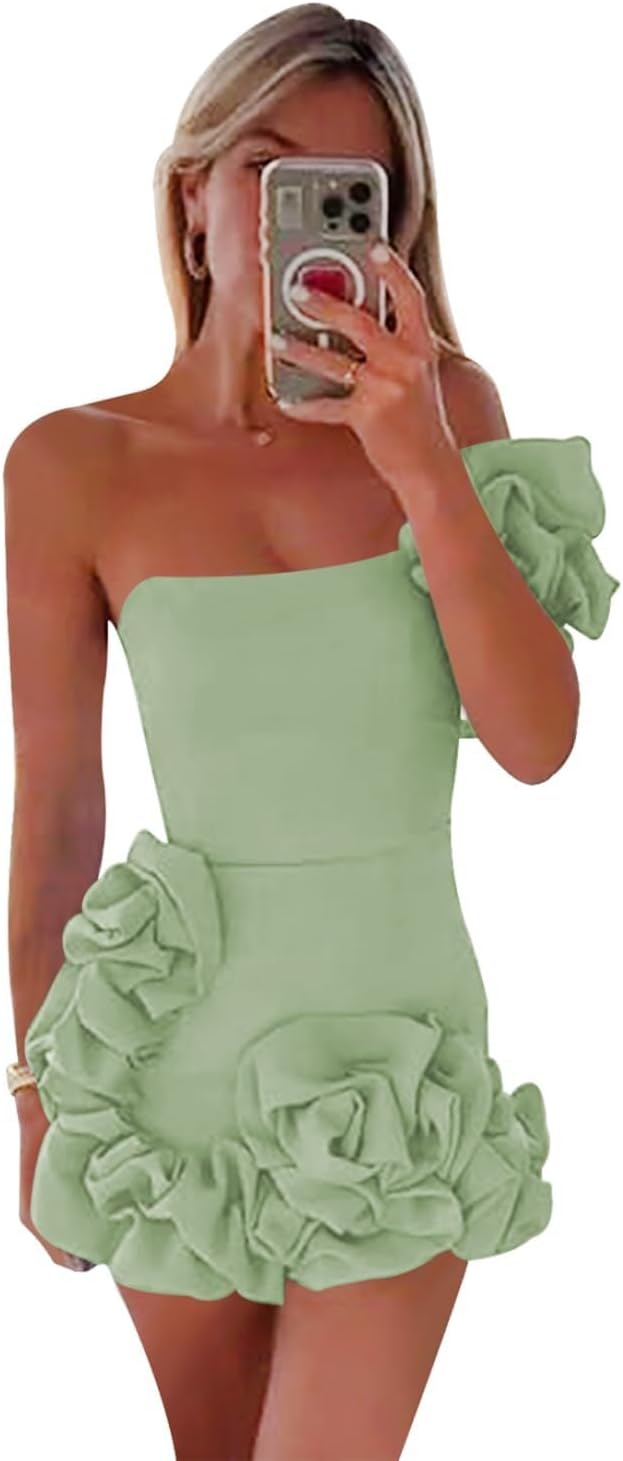 One Shoulder Satin Dress