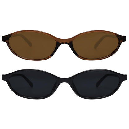 GUVIVI Retro Oval Sunglasses for Women