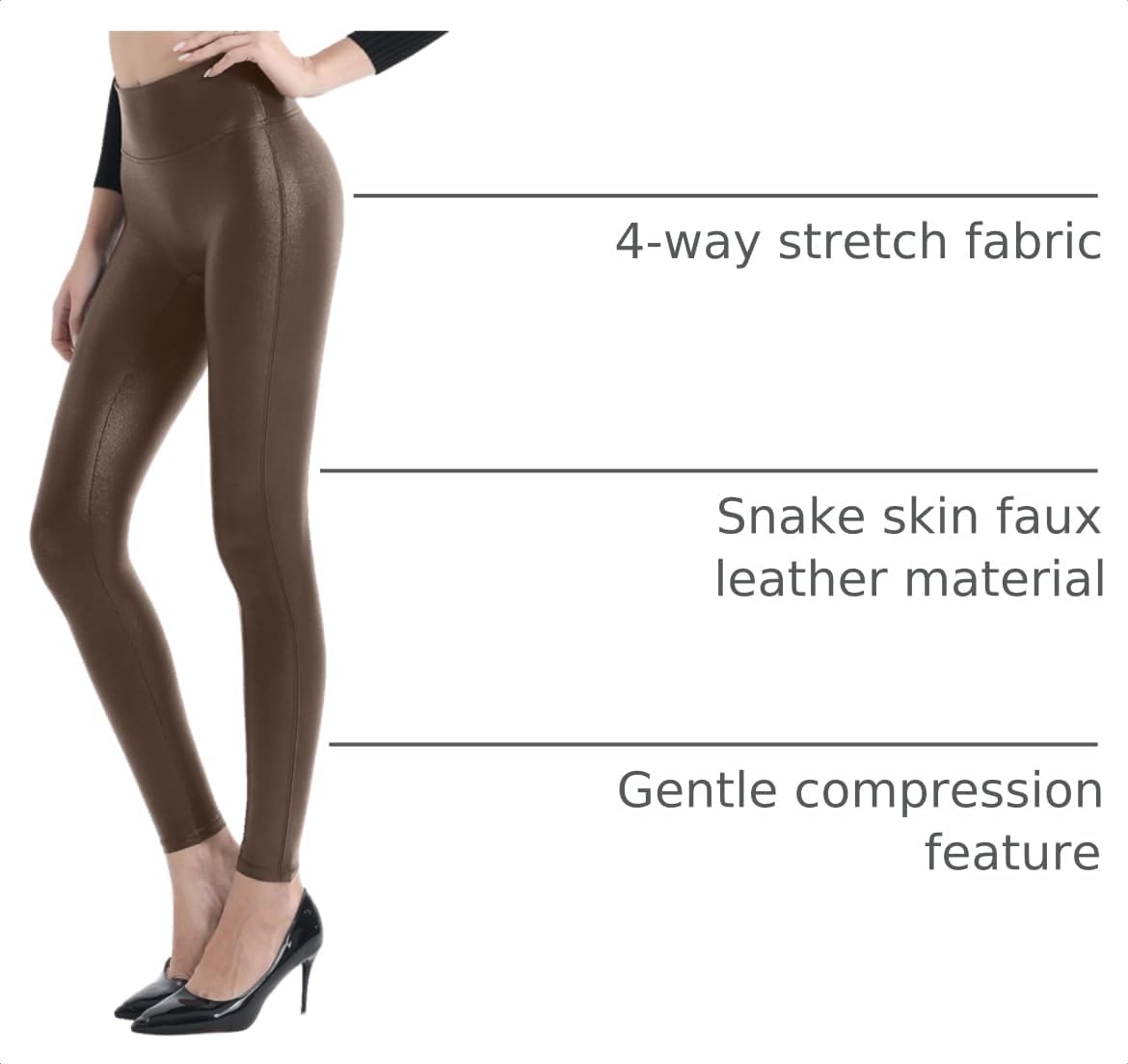 Retro Gong Faux Leather Leggings for Women