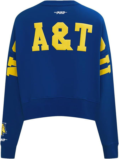 Pro Standard Womens College Wingspan Brushed Back French Terry Crewneck Sweatshirt