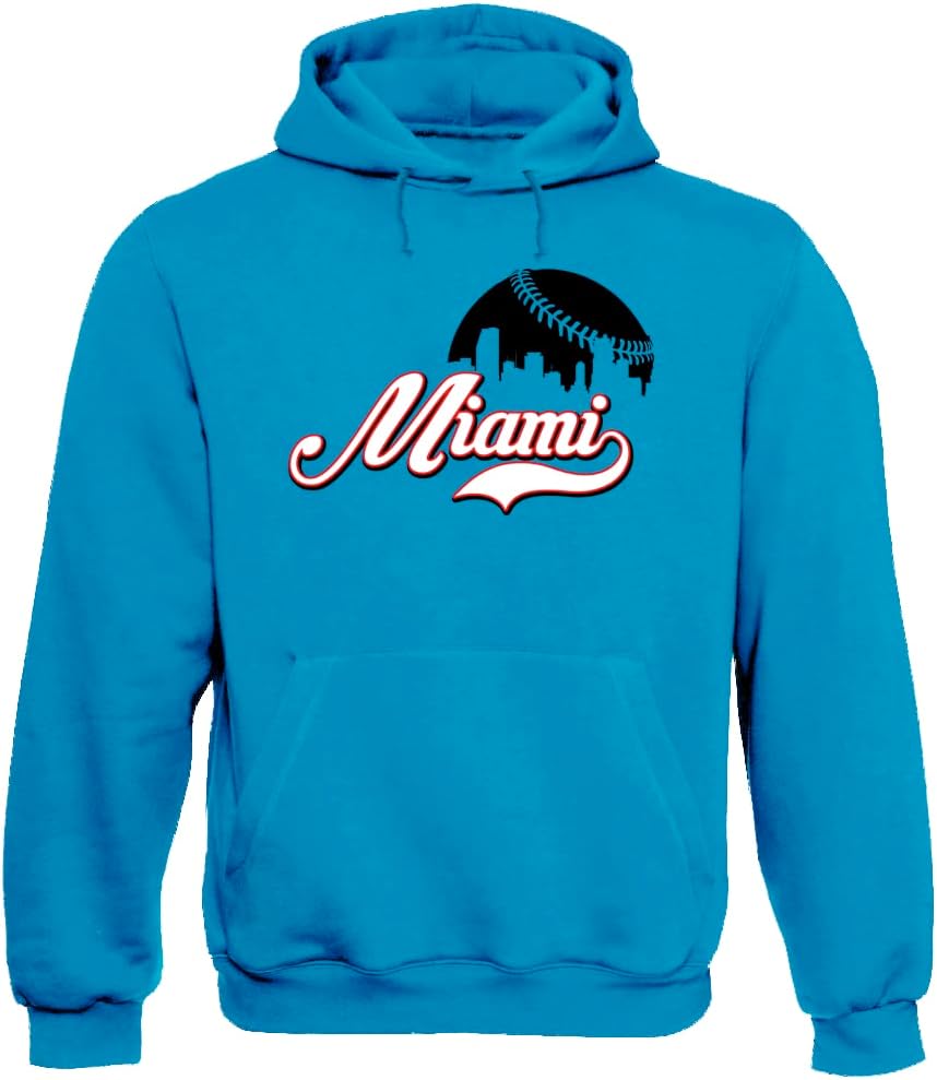 Xtreme Apparrel Cityscape Skyline Men's Hoodie Sweatshirt for Baseball Fans