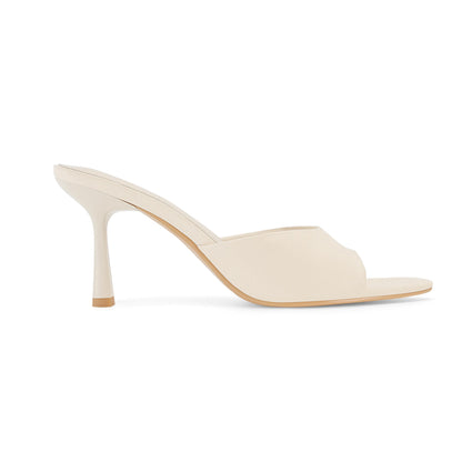 High Heel Mules - Pointed Open Toe Slip On