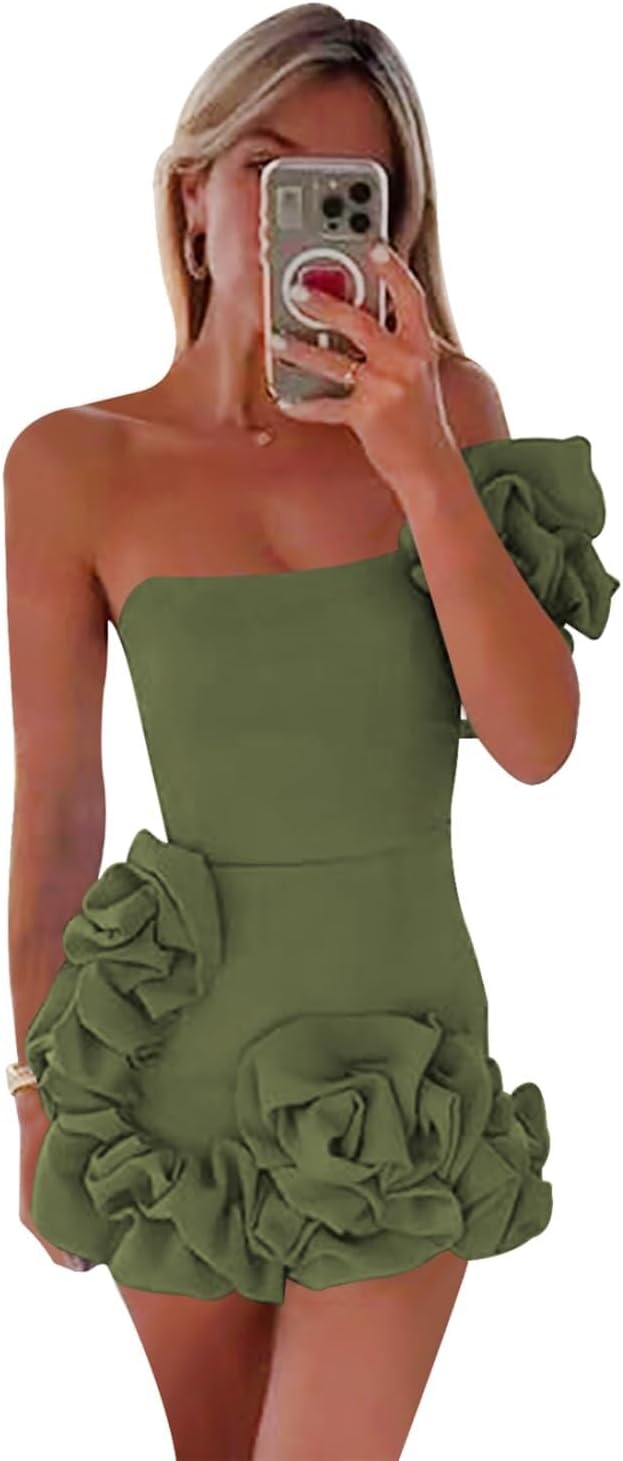One Shoulder Satin Dress