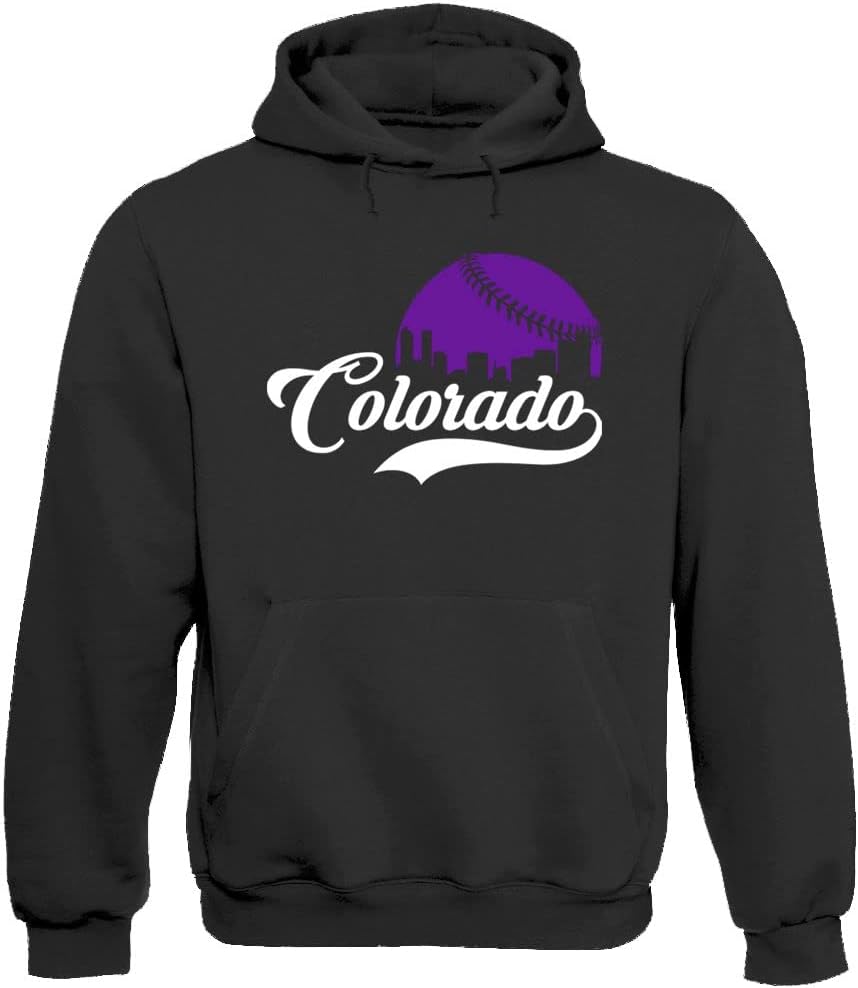 Xtreme Apparrel Cityscape Skyline Men's Hoodie Sweatshirt for Baseball Fans